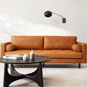 Dennes Leather Sofa (72&quot;&ndash;88&quot;) | West Elm (US)