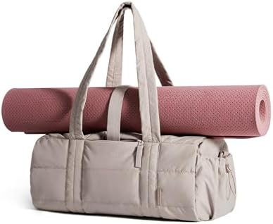 BAGSMART Reiki Gym Bag for Women Puffy Yoga Mat Travel Weekender Duffle Bag | Lint-Resistant Lini... | Amazon (US)