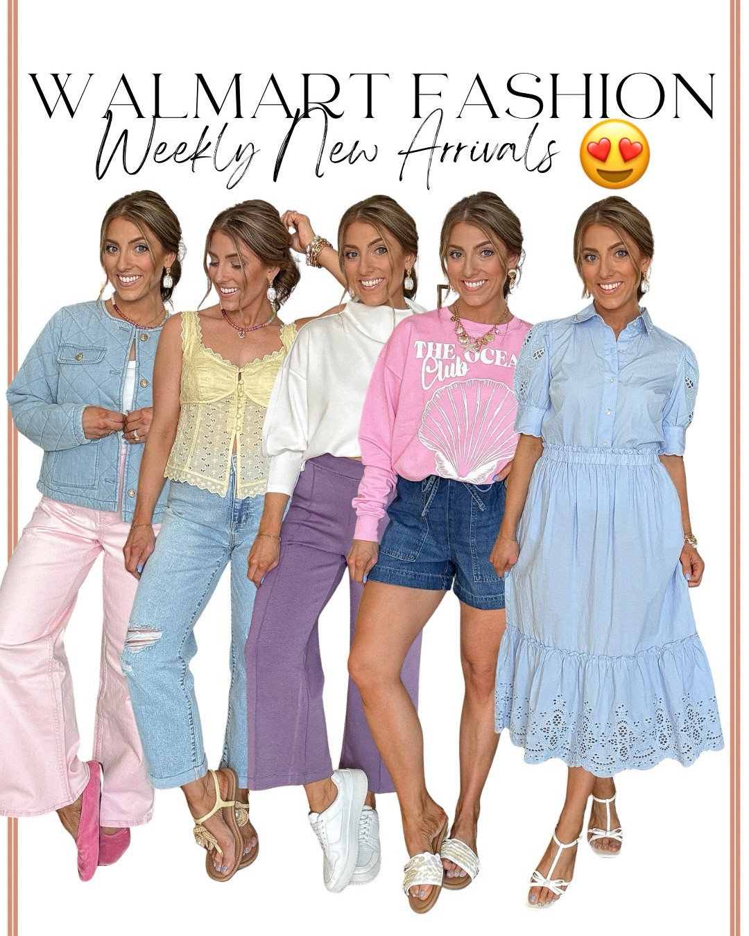 Walmart fashion is seriously having a moment and this week’s Walmart new arrivals are some of the cutest yet! 😍 From fresh spring denim to easy everyday dresses, lightweight layers, and the sweetest feminine details, these pieces look like they came from a much more expensive boutique.

I found so many amazing Walmart fashion finds including pastel denim, floral dresses, eyelet details, casual graphic sweatshirts, pretty spring tops, and the best everyday pieces you can mix and match all season long. These outfits are perfect for everyday mom life, school drop-off, spring events, weekend errands, and casual date nights.

The quality and details are honestly incredible for the price. Think scallops, eyelet, soft knits, feminine florals, relaxed denim, and easy spring layers that make getting dressed simple but still feel put together.

If you love affordable fashion that looks high-end, you are going to be obsessed with these new Walmart pieces. I styled several head-to-toe Walmart outfits to show how easy these finds are to wear all spring.



#walmartfashion #walmartfinds #walmartnewarrivals #springfashion #springoutfits #affordablefashion #budgetfashion #momstyle #everydayoutfits #walmartstyle #springstyle #denimstyle #casualoutfits #outfitinspiration #styleonabudget

#LTKPetite #LTKootd