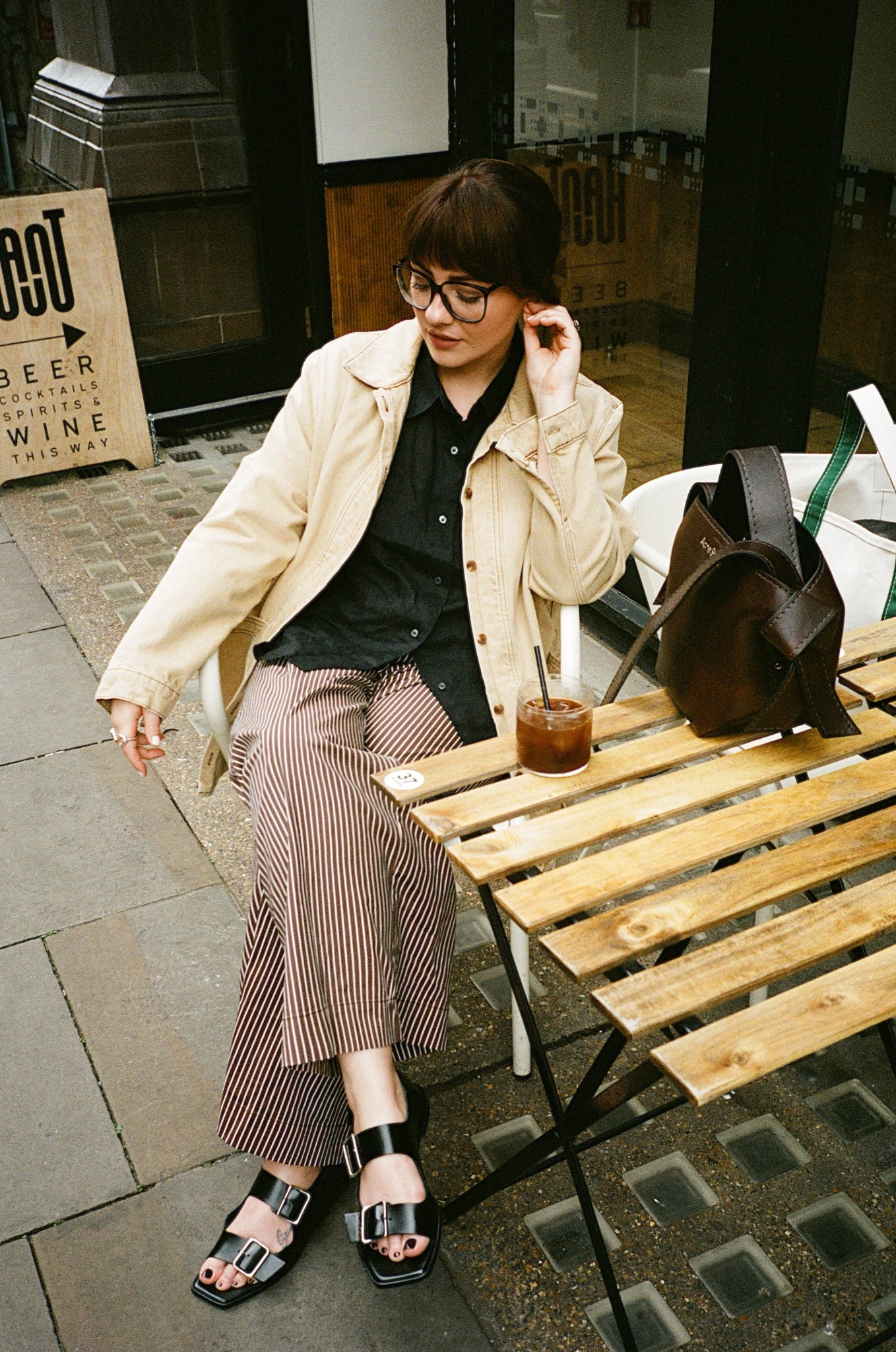 An outfit to go grab coffee in on those gloomier summer days 👋🏼

#stripetrousers #sezane #casualstyle #minimalstyle #chic #summerlooks 

#LTKstyletip #LTKuk #LTKsummer