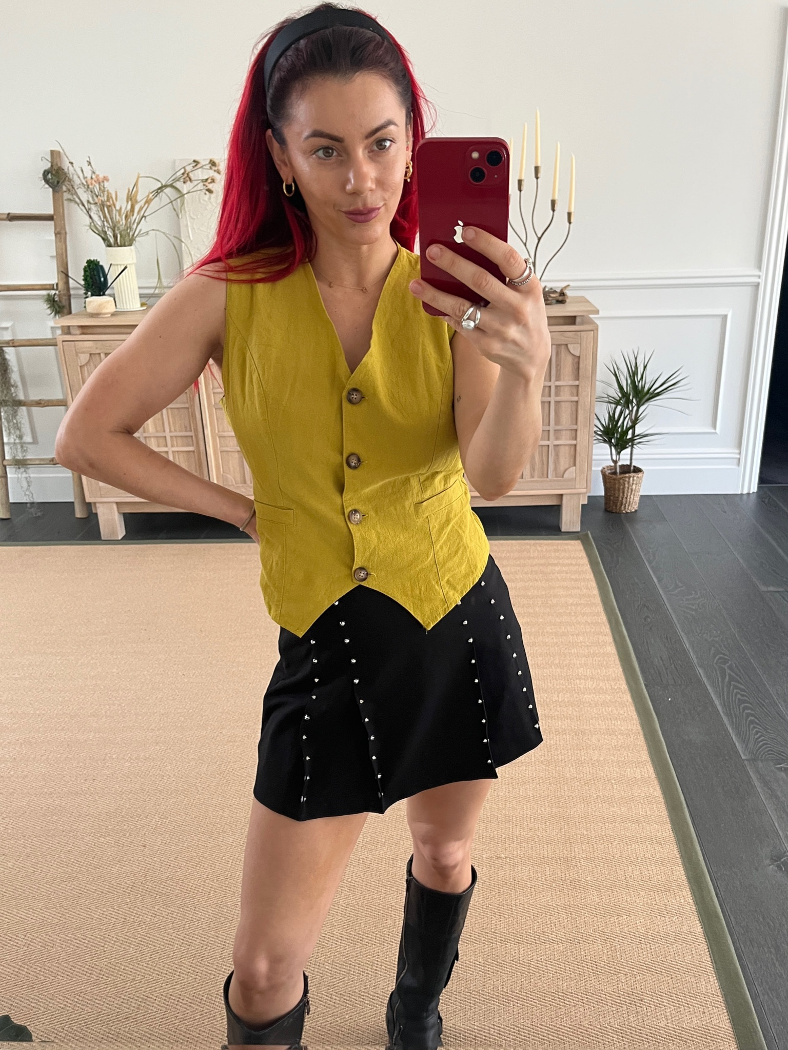 Mustard Linin vest matching set available 

#LTKSeasonal #LTKfindsunder50 #LTKsalealert