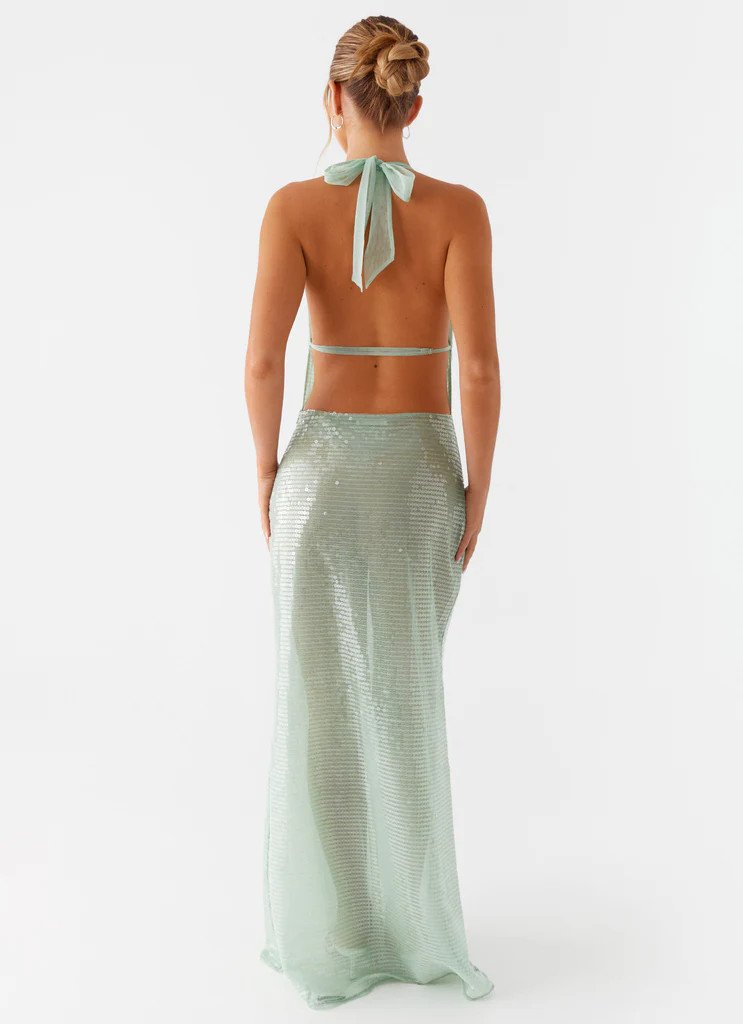 Above the Clouds Cowl Maxi Dress - Green | Peppermayo (Global)
