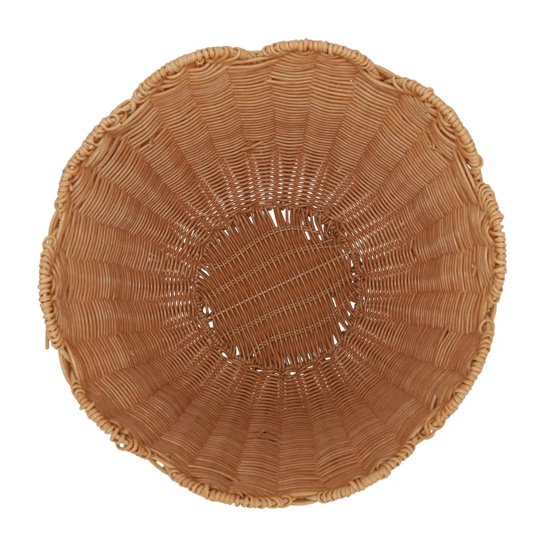 Scalloped Decorative Basket, Tan, 12" x 10", by My Texas House | Walmart (US)