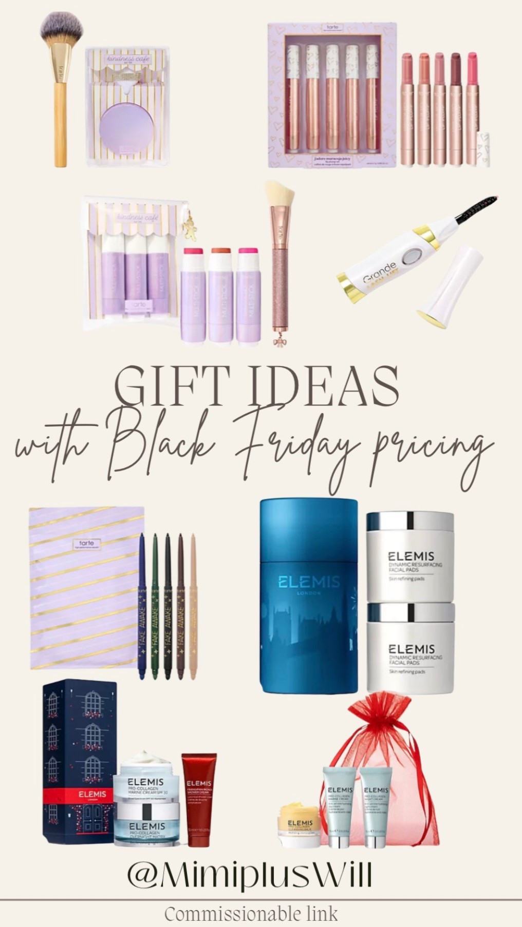 Gift ideas for the beauty lover! Elemis and Tarte with amazing Black Friday pricing! 

Lip | lip gloss | lip color | eye liner | tarte | grand lash | Elemis | skincare 
Follow @mimipluswill for more! 

#LTKHoliday #LTKGiftGuide #LTKSeasonal