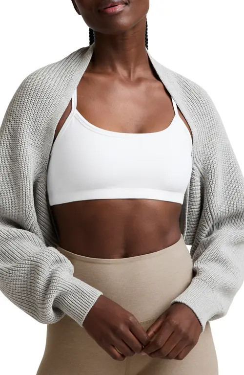 Beyond Yoga Ready for Barre Relaxed Cotton & Wool Shrug in Gray Heather at Nordstrom, Size Xx-Small | Nordstrom
