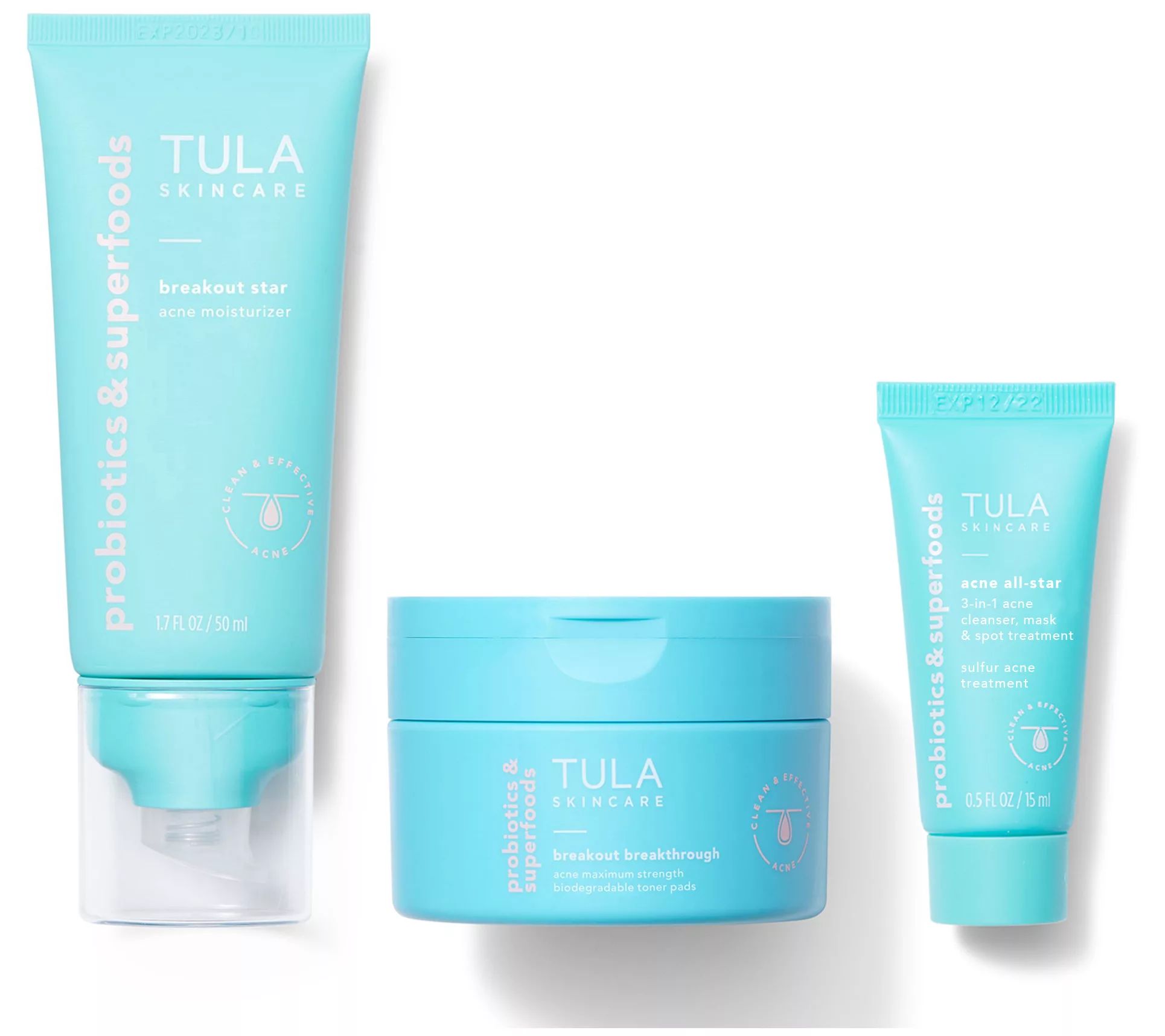 TULA Acne All-Stars Moisturizer, Toner Pads + 3in1 Treatment - QVC.com | QVC