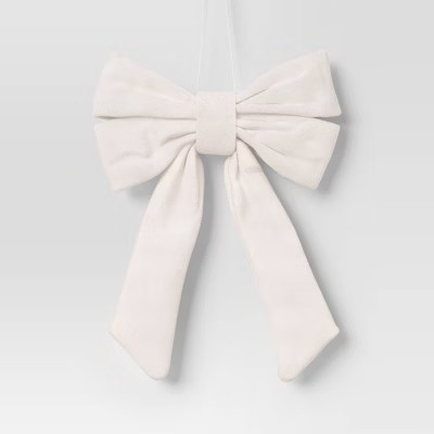 6.5" Christmas Velvet Bow Ornament White - Wondershop™ | Target
