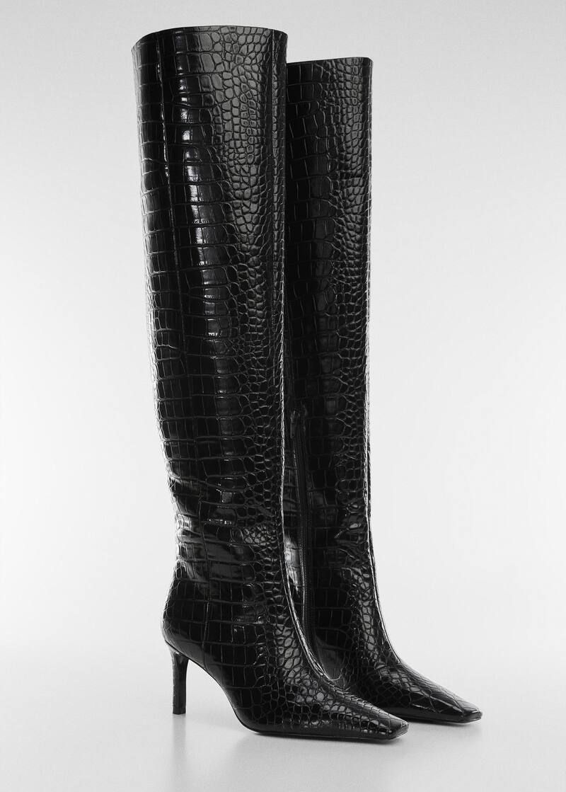 Coco-effect heeled boots | MANGO (US)