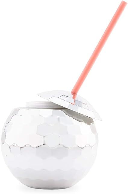 Weddingstar Bridal Party Disco Ball Tumbler Cup for Bridesmaids - Silver with Pink Straw | Amazon (US)