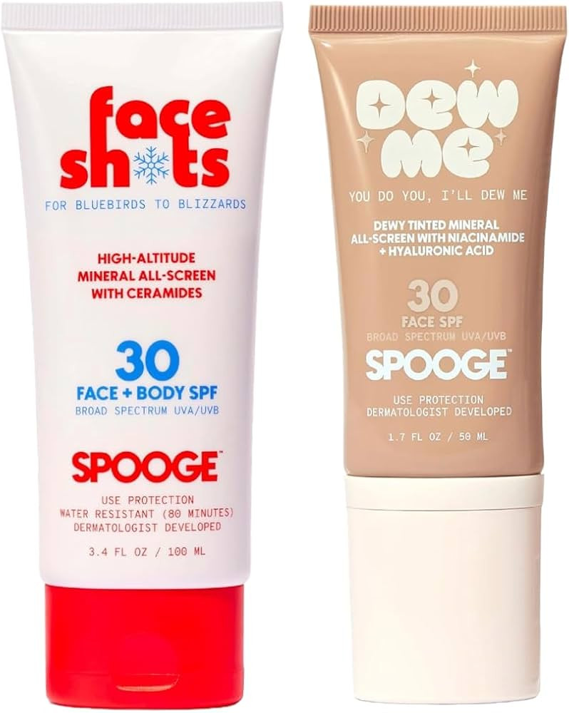 Adventure & Glow SPF Duo – Face Shots High-Altitude Mineral SPF 30 + Dew Me Tinted Mineral SPF ... | Amazon (US)