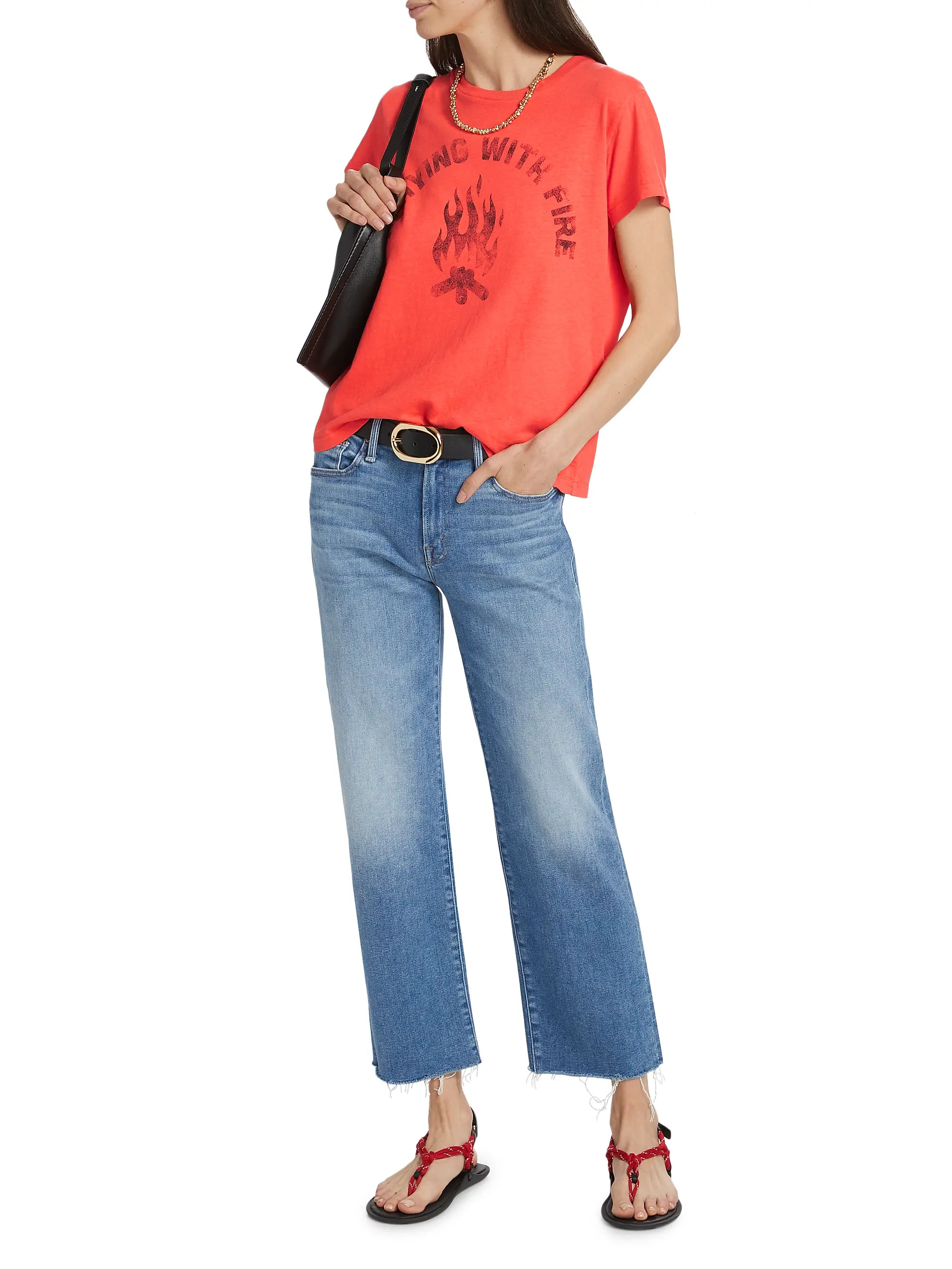 Mid-Rise Rambler Zip Ankle Fray Jeans | Saks Fifth Avenue