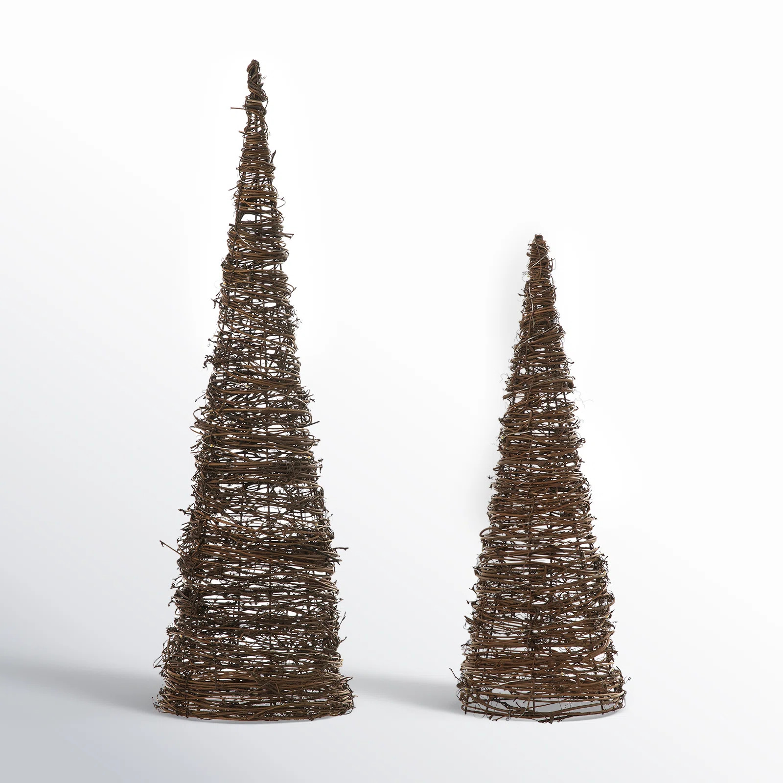 Christmas Rattan Table Tree Decor (Set of 2) | Birch Lane