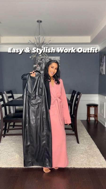 This faux leather dress is a CUTE Amazon find and comes in multiple colors as well!  You could also wear this dress in a more formal setting or going out.  I love the versatility of it and am thinking about picking it up in the brown shade. 😍 

I’m wearing a size large and I wear a size 10 in clothes.  It has a little stretch to it, so I would choose your normal size or size up if you want a less fitted look. 

Since it’s cold outside, I paired the dress with a simple black turtleneck shirt and some Zara boots and we are good to go!

The fragrance I am wearing is the Valentino Born in Roma Intense and it’s AMAZING!  It’s not too bold for work, but it’s a sweet, slightly bold vanilla floral scent that I can’t get enough of!

Would you wear this outfit to work???

#workoutfitideas #workattiretoday #workattirefortheday #affordablefashionblogger #amazonfashionfinds

#LTKfindsunder100 #LTKfindsunder50 #LTKbeauty