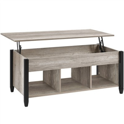 Yaheetech Lift Top Coffee Table With Hidden Compartment & 3 Cube Open Shelves For Living Room-Gray | Target