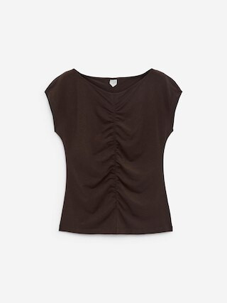 Gathered Top – Dark Brown – Women – ARKET GB | Arket UK