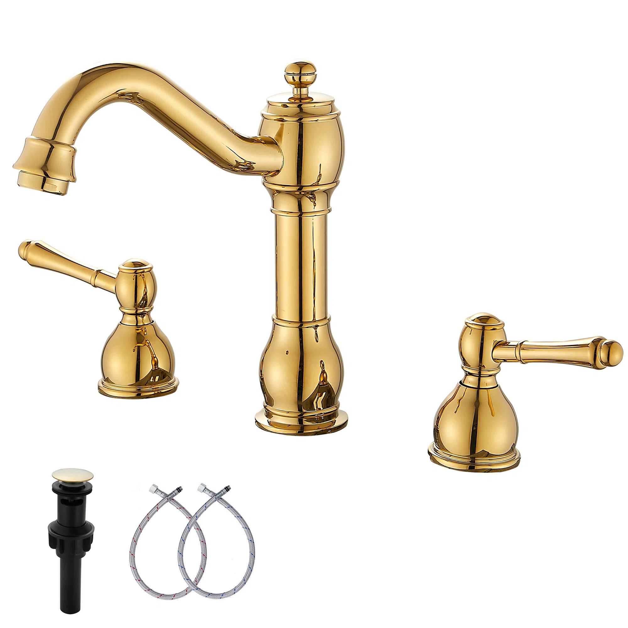 Widespread 2-handle Bathroom Faucet with Drain Assembly 16390-Gold | Wayfair North America