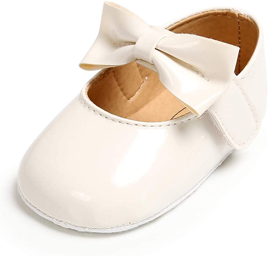 SOFMUO Baby Girls Mary Jane Flats with Bowknot Ballet Slippers Toddler First Walkers Infant Princ... | Amazon (US)