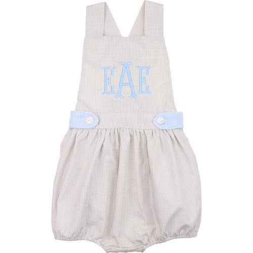 Khaki And Blue Gingham Bubble | Cecil and Lou