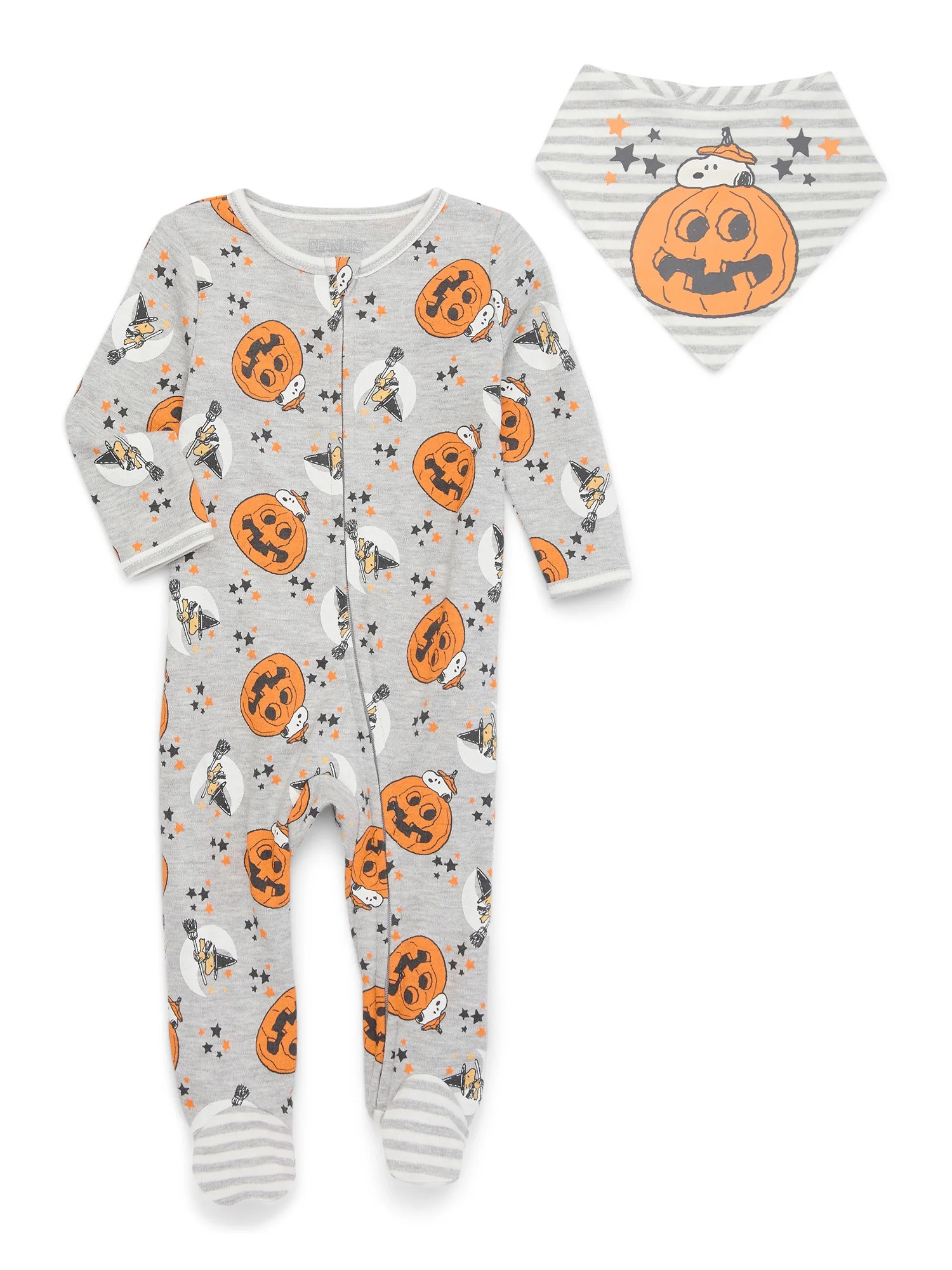 Baby Character Halloween Footed Sleep N Play & Bib Set, 2-Piece, Sizes Newborn-6/9 Months | Walmart (US)