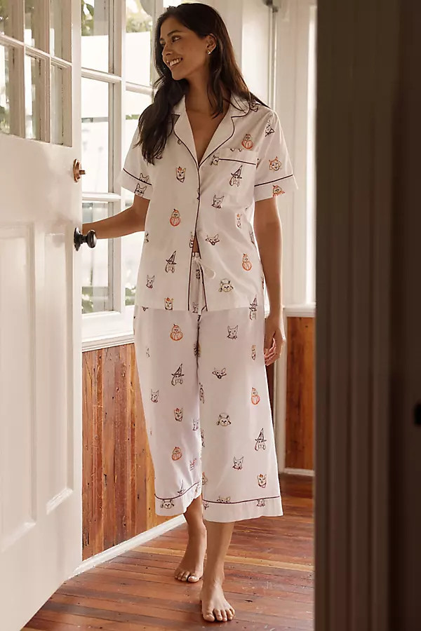 100% Cotton Halloween Hounds Pajama Set | Anthropologie (US)