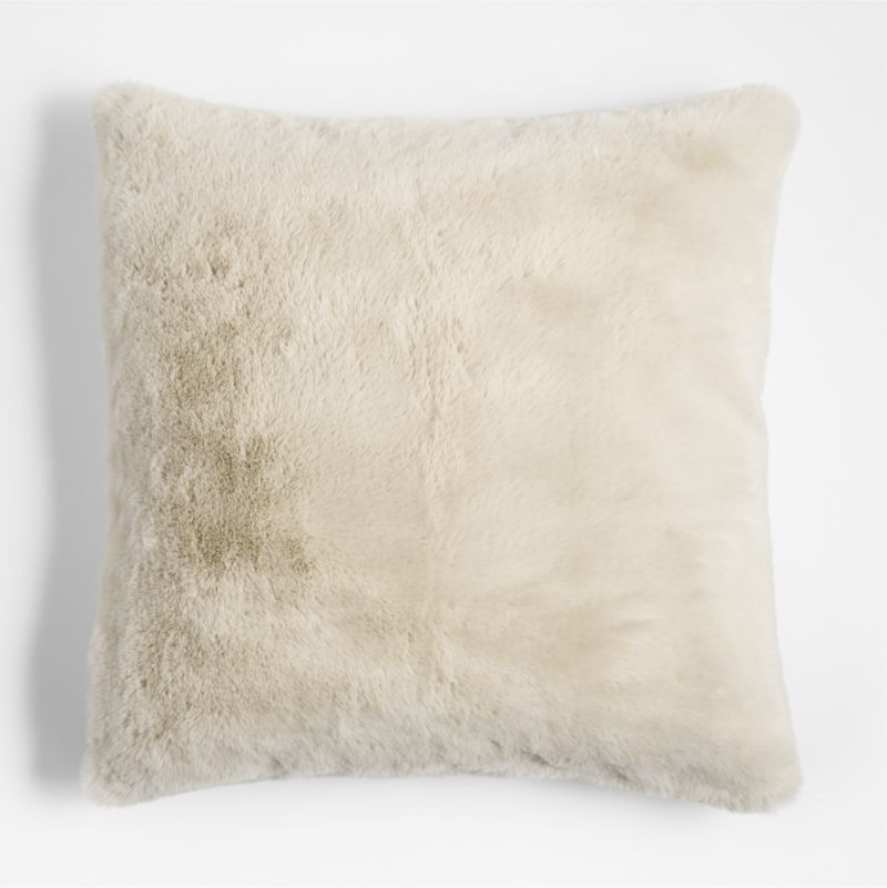 Travertine Beige Faux Fur 23"x23" Throw Pillow Cover + Reviews | Crate & Barrel | Crate & Barrel