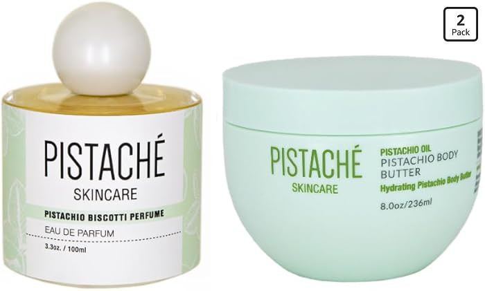 Pistaché Skincare Pistachio Dream Duo Set | Whipped Body Butter & Biscotti Perfume | Sweet Nutty... | Amazon (US)