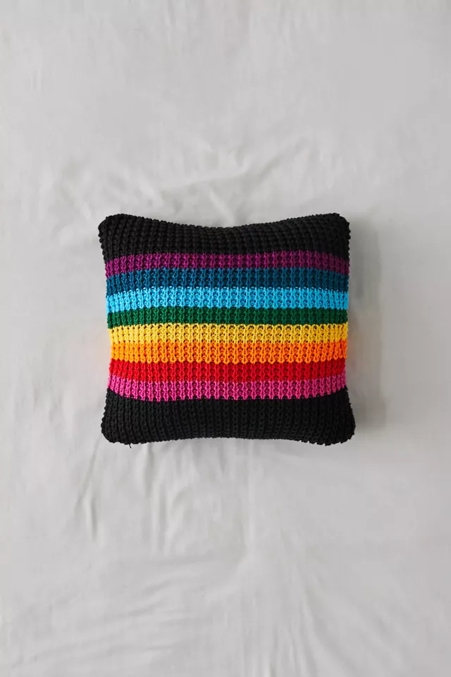 Pendleton UO Exclusive Rainbow Knit Throw Pillow | Urban Outfitters (US and RoW)