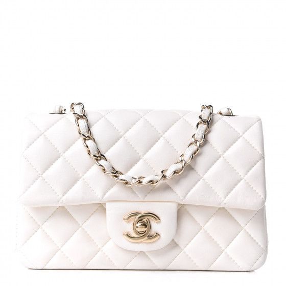 CHANEL

Lambskin Quilted Mini Rectangular Flap White | Fashionphile