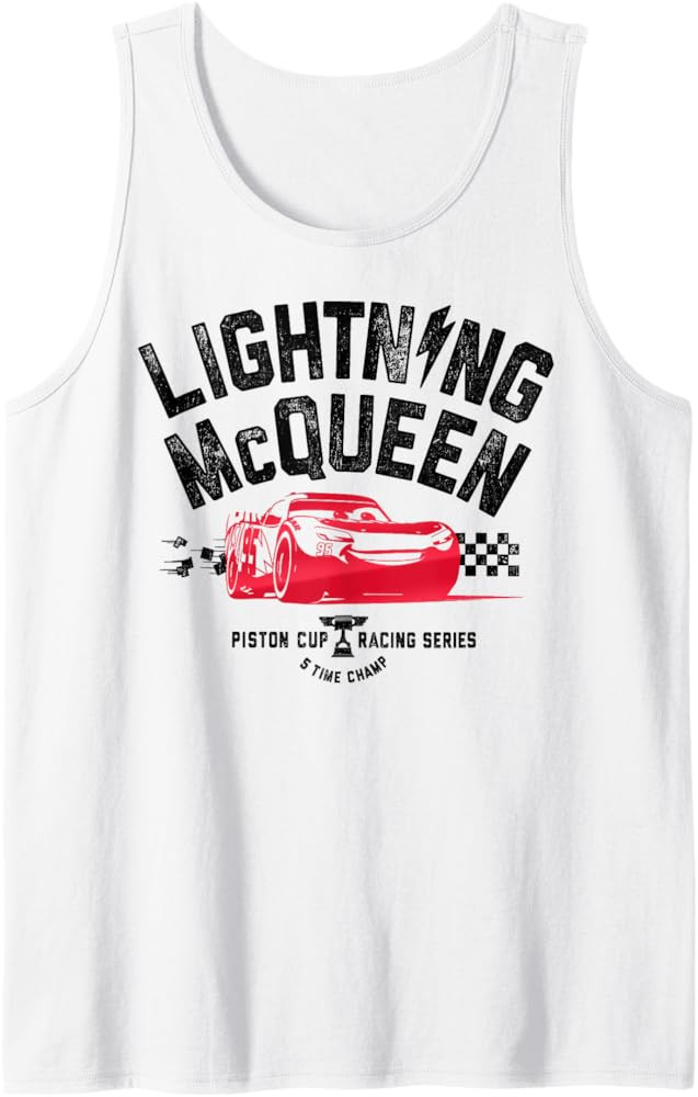 Amazon.com: Disney Pixar Cars 3 Lightning McQueen Piston Cup Vintage Tank Top : Clothing, Shoes &... | Amazon (US)