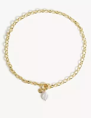 Gold Tone Freshwater Pearl Necklace | JAEGER | M&S | Marks & Spencer (UK)