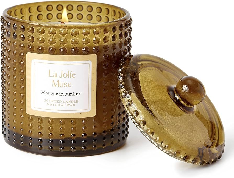 LA JOLIE MUSE Moroccan Amber Scented Candles, Holiday Candles for Home Scented, Luxury Glass Jar ... | Amazon (US)