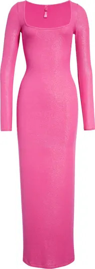 Lounge Ribbed Long Sleeve Maxi Dress | Nordstrom