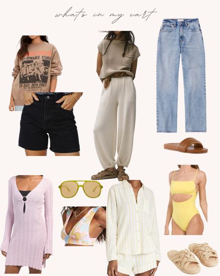 What’s in my cart! Abercrombie denim. Amazon set. Target set. Billabong swim. Aerie graphic and my favorite shorts in black! Amazon shades. Affordable vacation outfits. 

#LTKunder50 #LTKtravel #LTKSeasonal