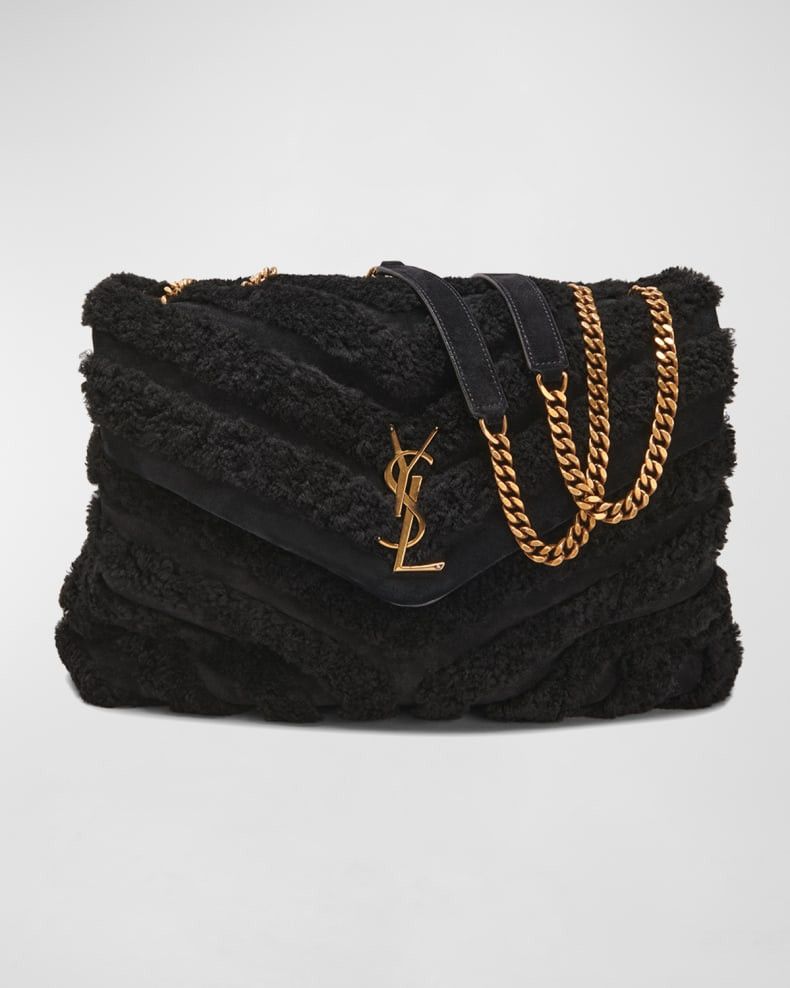 Saint Laurent Loulou Medium YSL Shearling Shoulder Bag | Neiman Marcus
