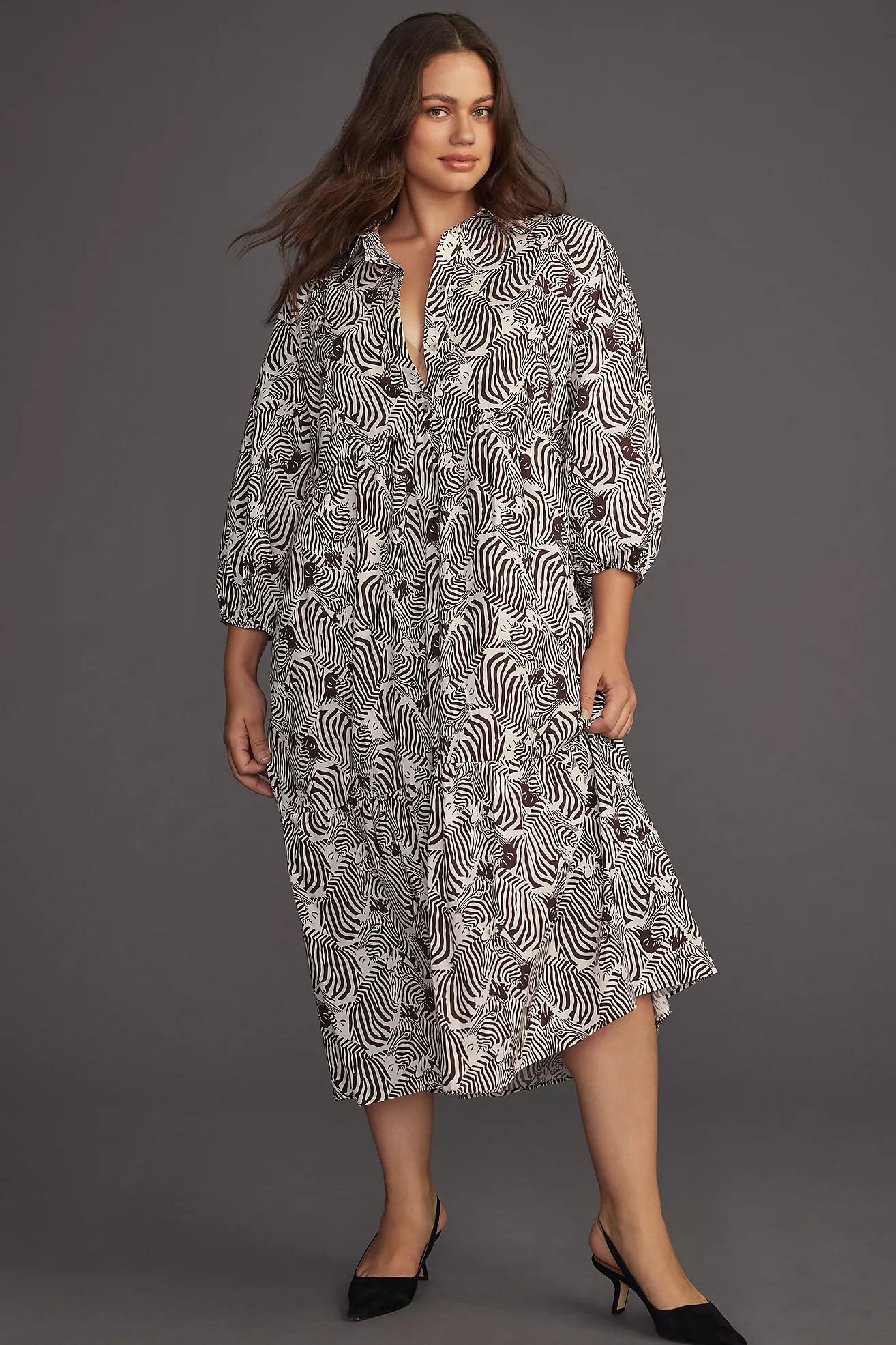 The Bettina Tiered Shirt Dress by Maeve | Anthropologie (US)