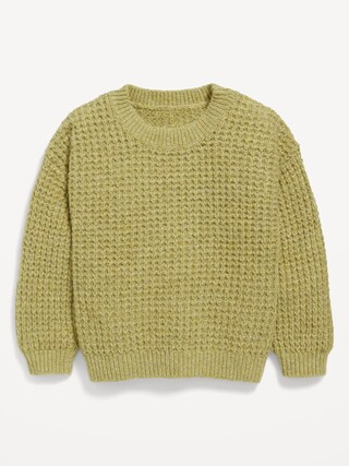 Long-Sleeve Waffle-Stitch Sweater for Toddler Girls | Old Navy (US)
