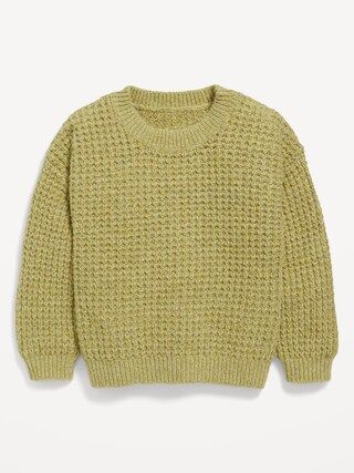 Long-Sleeve Waffle-Stitch Sweater for Toddler Girls | Old Navy (US)