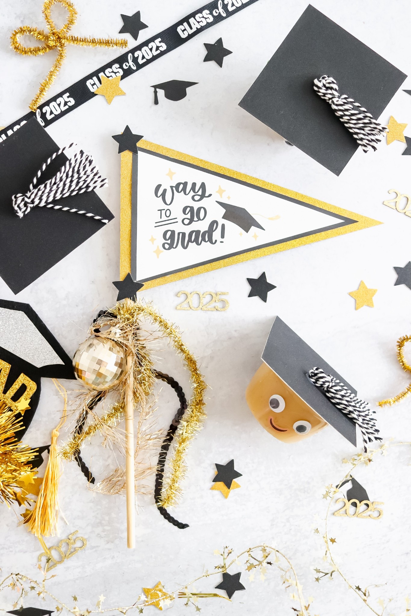 Graduation flags and tags 

The Letter Vee / Grad party / graduation party / graduation craft / graduation diy / graduation printable 

#LTKKids #LTKParties #LTKSeasonal