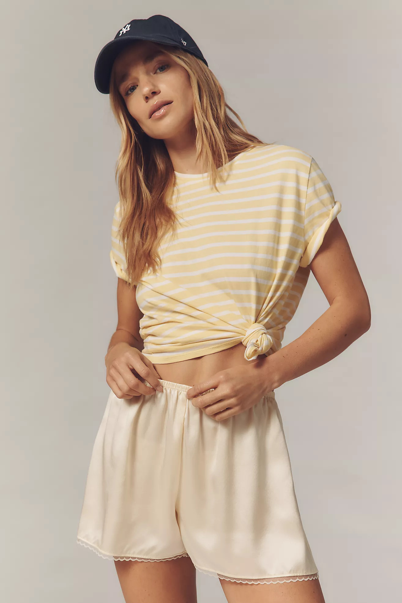 DONNI. The Silk Lace Tap Pull-On Shorts | Anthropologie (US)