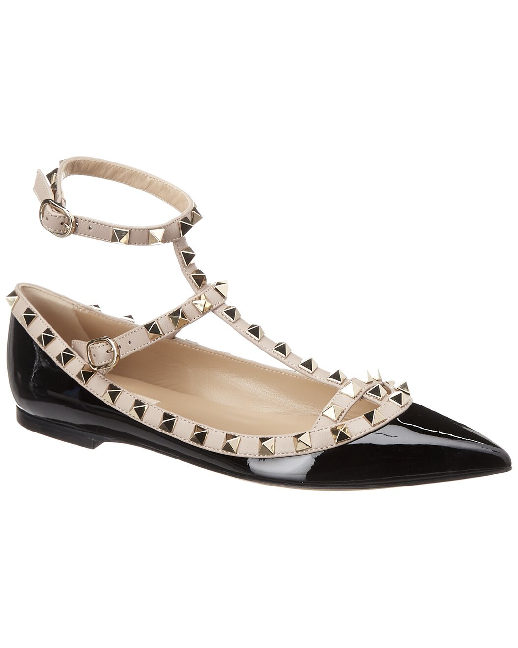 Rockstud Caged Leather Flat | Rue La La