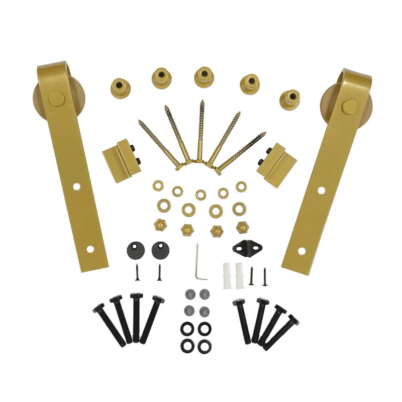 Vintage Strap Wheel Standard Single Barn Door Hardware Kit | Wayfair North America