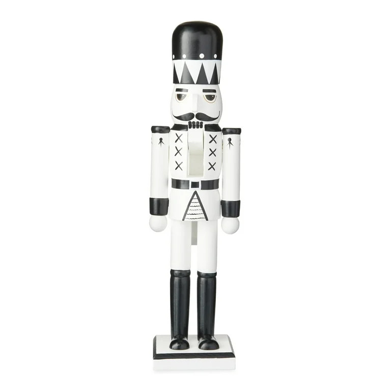 Holiday Time Stylized Nutcracker Tabletop Decor, Black & White | Walmart (US)