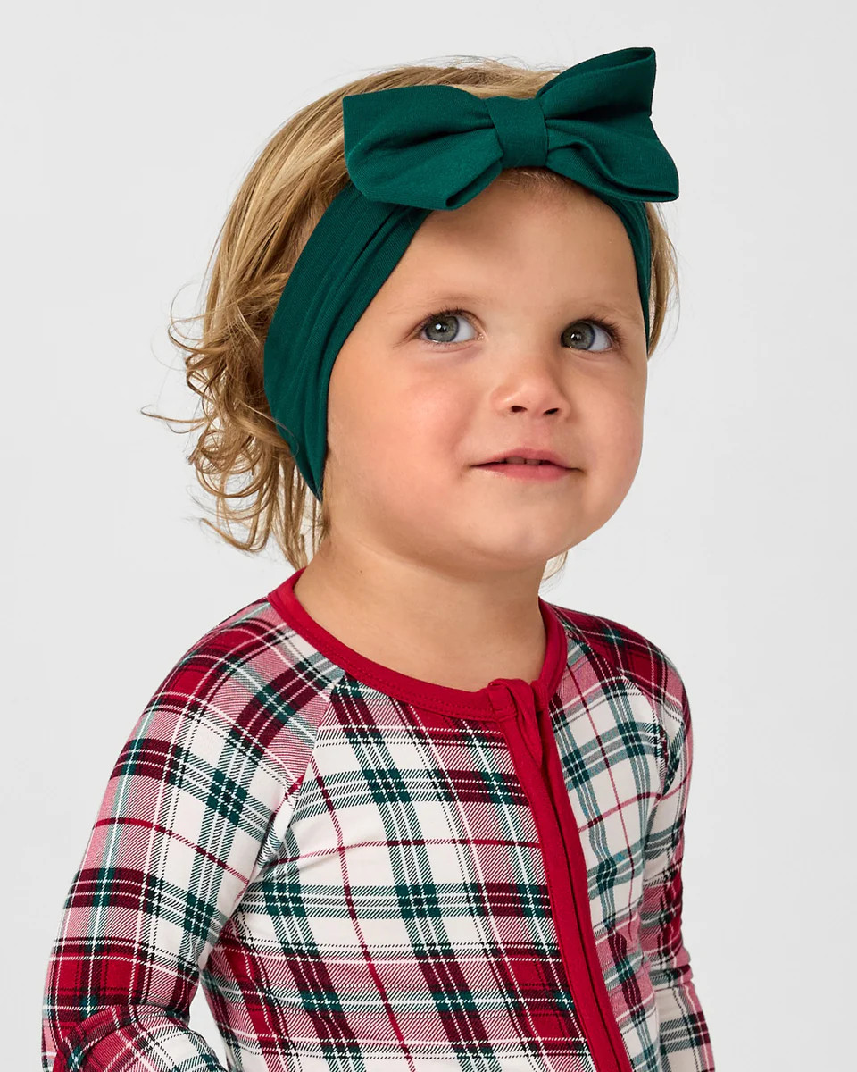 Emerald Luxe Bow Headband | Little Sleepies