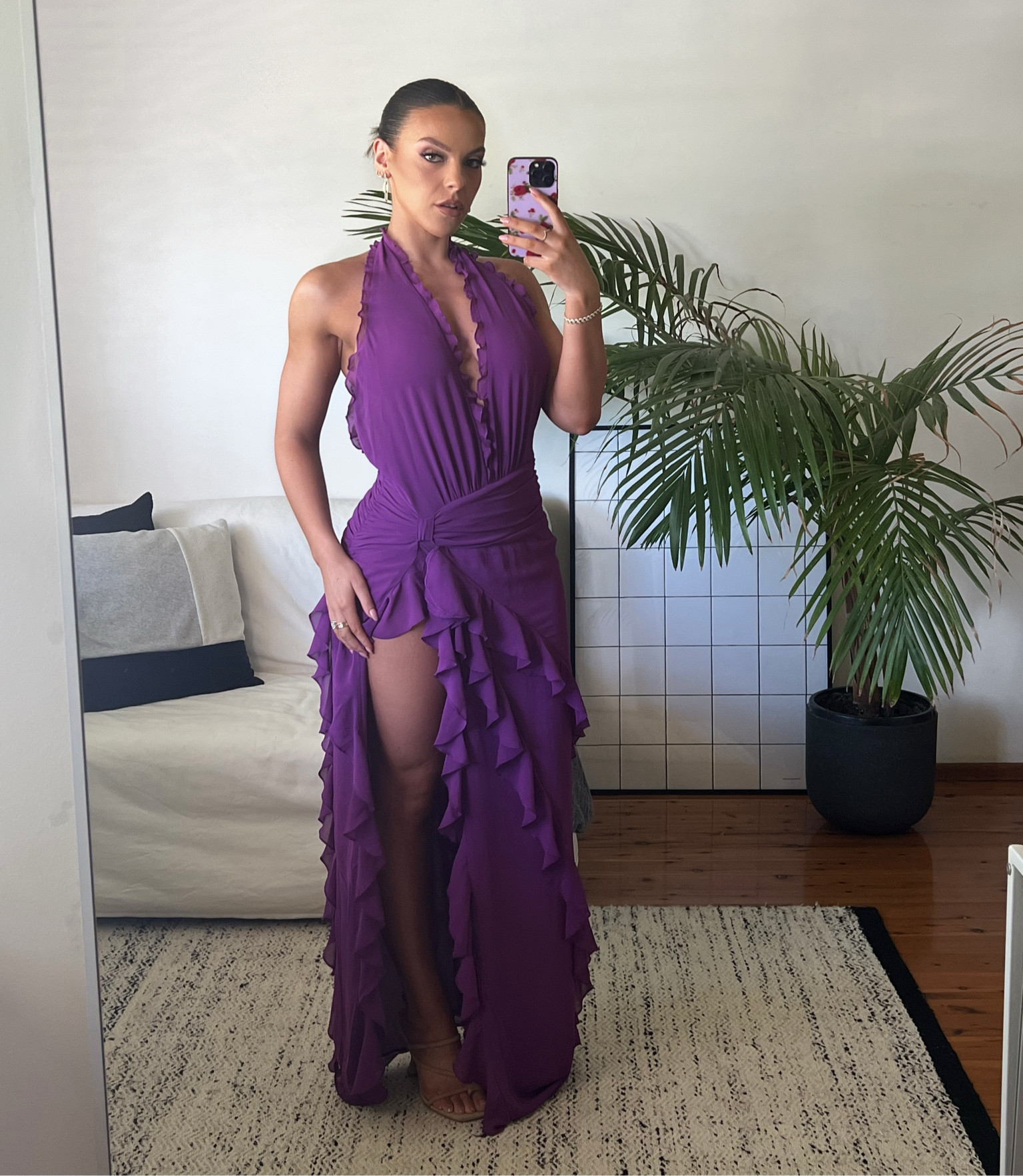strapless open back dress Lovely Bodycon V Neck Lilac Sequins Lace Short Homecoming Dresses MD4062209  – Dressmeet main image 1
