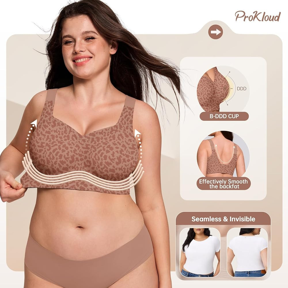 ProKloud Jelly Bras for Women No Underwire Wireless Bra with Support and Lift Full Coverage Plus ... | Amazon (US)