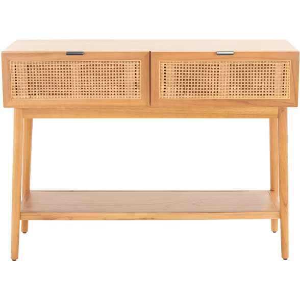 Baisley 2 Drawer Rattan Console Table - Natural - Safavieh | Target