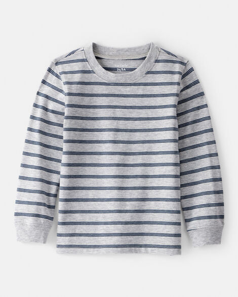 Toddler Boy Striped Long-Sleeve Tee - Grey | Carter's Inc