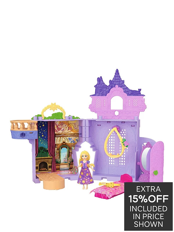 Disney Princess Rapunzel Storytime Stackers Doll House, Small Doll, Pascal Figure & 7 Accessories | Very (UK)