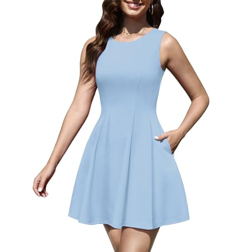 GOOBGS Summer Dresses for Women 2026 A Line Sleeveless Casual Business Work Party Cocktail Short ... | Amazon (US)