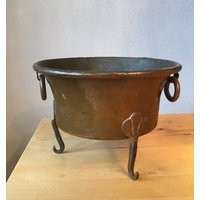 Round, Vintage Copper Planter With Feet | Etsy (US)